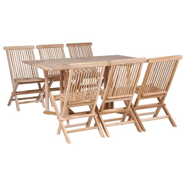 vidaXL Set de comedor de jard&iacute;n plegable 7 piezas madera maciza teca