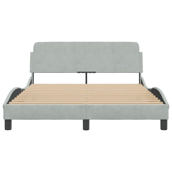 vidaXL Estructura de cama Dover terciopelo gris claro 120x200 cm