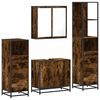 vidaXL Set de muebles ba&ntilde;o 4 pzas madera contrachapada roble ahumado