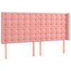 vidaXL Cabecero con LED de terciopelo rosa 183x16x118/128 cm