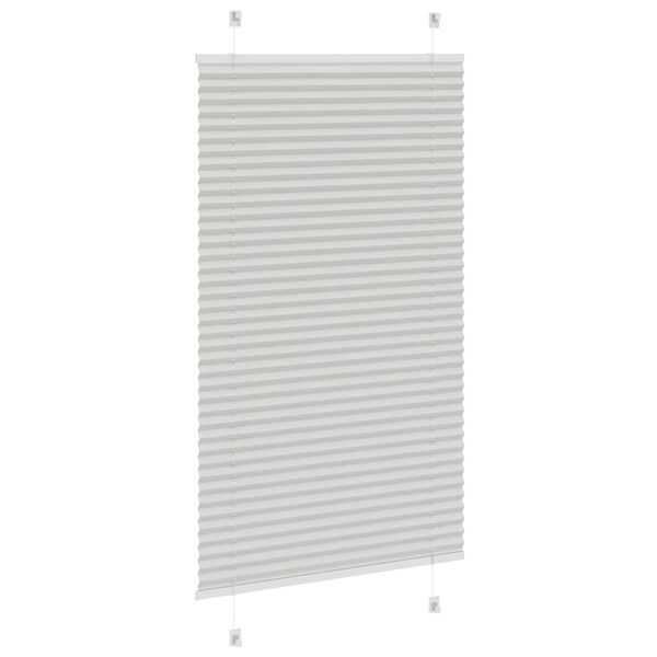 vidaXL Estor Plisado gris claro 80x100 cm Tela Ancho 79,4 cm Poliéster