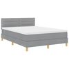 vidaXL Cama Box Spring LED con colch&oacute;n Gris Claro 140 x 200 cm tela
