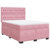 vidaXL Cama box spring con colch&oacute;n terciopelo rosa 140x190 cm