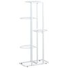 vidaXL Soporte de flores de 5 estantes de metal blanco 43x22x98 cm