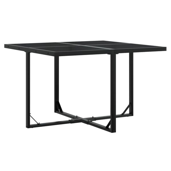 vidaXL Juego de comedor de jardín 5 pzas con cojines textileno negro