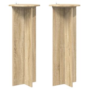 vidaXL Soporte de plantas 2 uds. Roble Sonoma &Oslash;40 x 100 cm