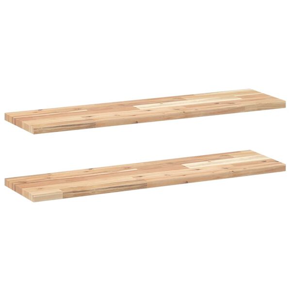 vidaXL Estantes flotantes 2 uds madera acacia sin tratar 100x20x2 cm