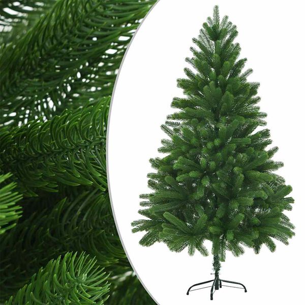 vidaXL Árbol de Navidad preiluminado con luces y bolas verde 210 cm