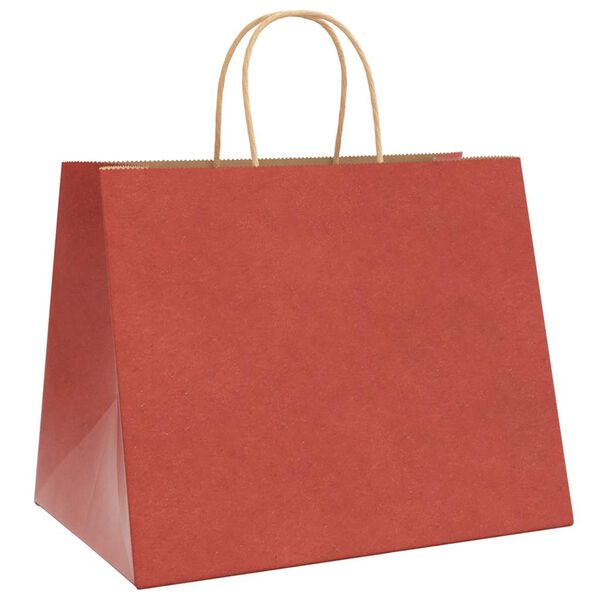 vidaXL Bolsas de papel con asas 250 uds rojo 32x22x24 cm