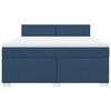 vidaXL Cama box spring con colch&oacute;n tela azul 180x200 cm