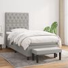 vidaXL Cama box spring con colch&oacute;n tela gris claro 80x200 cm