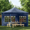 vidaXL Paredes de carpa para fiestas con ventana 2 uds PE azul