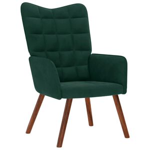 vidaXL Sill&oacute;n de relax de terciopelo verde oscuro