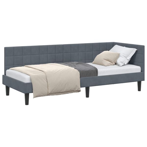 vidaXL Estructura de cama en esquina Gris oscuro 80 cm x 200 cm