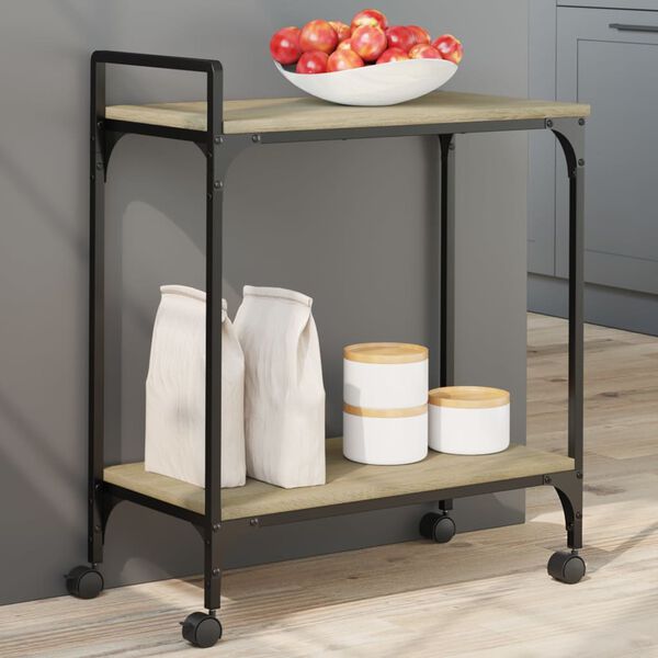 vidaXL Carrito de cocina madera ingenier&iacute;a roble Sonoma 60,5x31x72,5cm