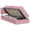 vidaXL Cama de almacenamiento LED con colch&oacute;n Rosa 90 x 200 cm