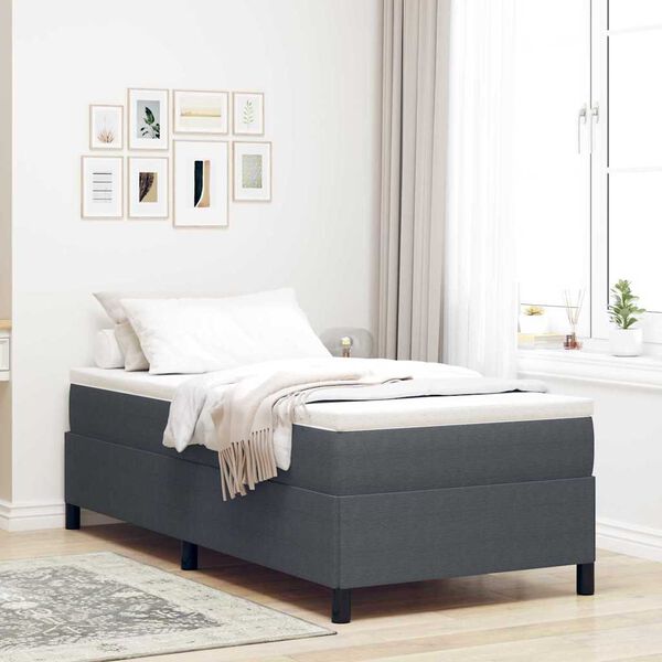vidaXL Cama tipo Box Spring Gris oscuro 90 x 200 cm Terciopelo
