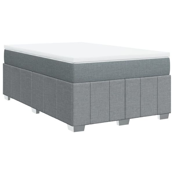 vidaXL Cama box spring con colch&oacute;n tela gris claro 120x190 cm