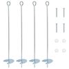 vidaXL Ancla de tierra 4 pcs Plateado &Oslash;10 x 60 cm Metal galvanizado