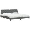 vidaXL Cama con colch&oacute;n tela gris oscuro 200x200 cm