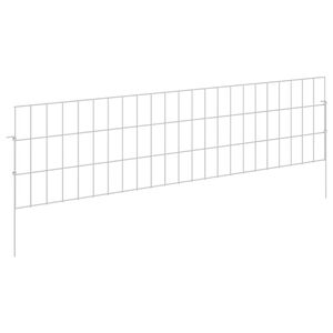vidaXL Valla de Jard&iacute;n con Estacas 24 uds. 115 x 30 cm Plateado