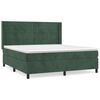 vidaXL Cama box spring con colch&oacute;n terciopelo verde oscuro 180x200 cm