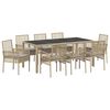 vidaXL Conjunto de Comedor de Jard&iacute;n 9 uds. Beige rat&aacute;n sint&eacute;tico