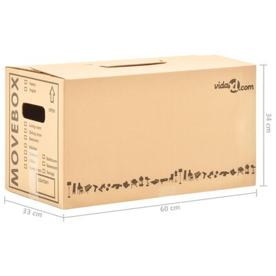 vidaXL Cajas de mudanza 80 unidades cartón XXL 60x33x34 cm
