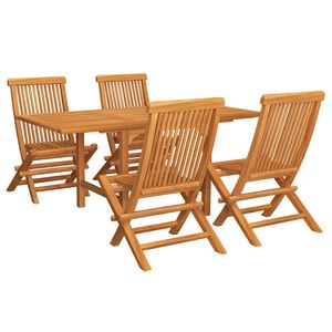 vidaXL Conjunto de comedor de jard&iacute;n 5 piezas madera maciza de teca