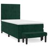 vidaXL Cama box spring con colch&oacute;n terciopelo verde oscuro 100x200 cm