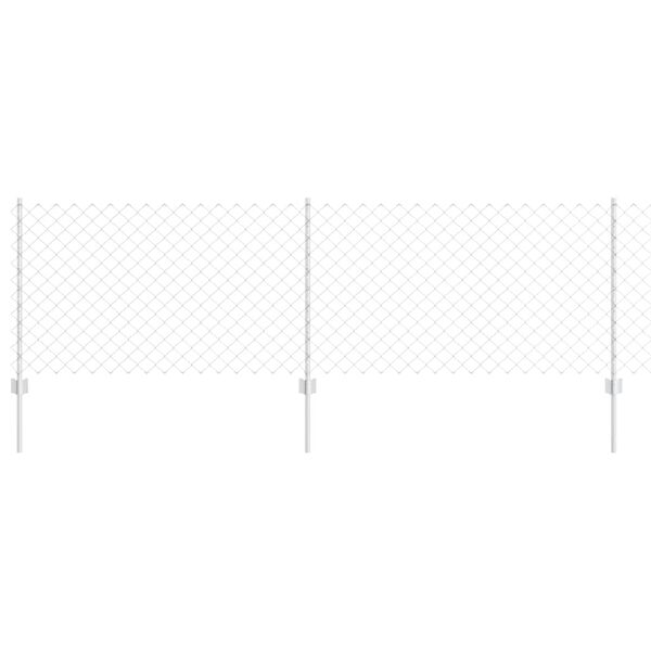 vidaXL Valla con Poste Plateado 0,8 x 10 m Acero