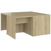 vidaXL Mesas de centro 4 pzas contrachapada roble Sonoma 33x33x33 cm