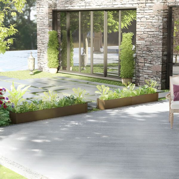 vidaXL Jardineras 2 uds madera maciza de pino marrón miel 200x31x31 cm