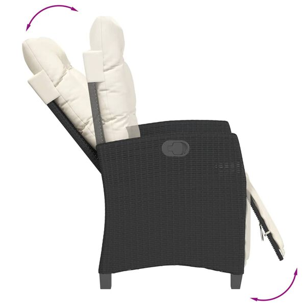 vidaXL Set de muebles jard&iacute;n 5 pzas con cojines rat&aacute;n sint&eacute;tico negro