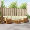 vidaXL Juegos de sof&aacute;s 8 pcs Natural y Crema Madera de Acacia S&oacute;lida
