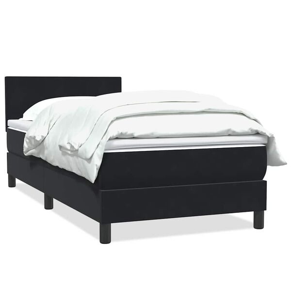 vidaXL Cama box spring con colch&oacute;n cuero sint&eacute;tico negro 80x210 cm