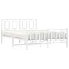 vidaXL Estructura cama sin colchón con estribo metal blanco 135x190 cm