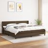 vidaXL Cama box spring con colch&oacute;n tela marr&oacute;n oscuro 200x200 cm