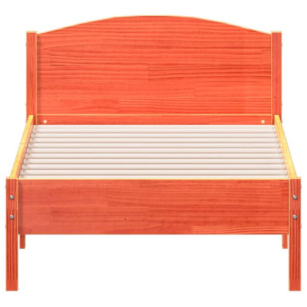 vidaXL Estructura de cama sin colch&oacute;n madera maciza marr&oacute;n 90x190 cm