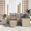 vidaXL Conjunto de sof&aacute; de jard&iacute;n 8 pcs Beige rat&aacute;n sint&eacute;tico
