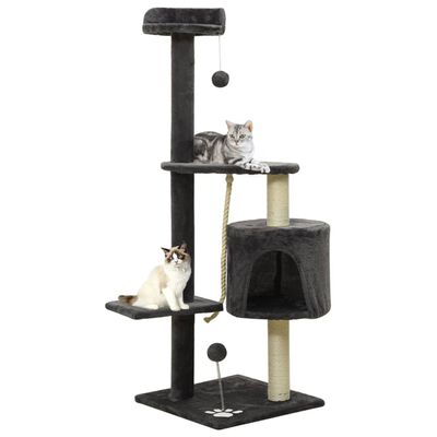 vidaXL Rascador para gatos con postes de sisal gris oscuro 120 cm