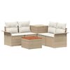 vidaXL Juego de Sof&aacute; 6 uds. 4 plaza Beige y blanco crema