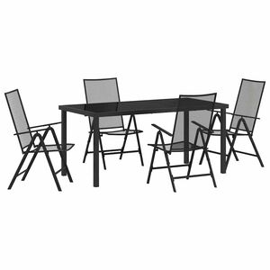 vidaXL Conjunto de Comedor de Jardín 5 pcs Antracita Acero