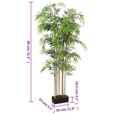 vidaXL Árbol de bambú artificial con 500 hojas verde 80 cm