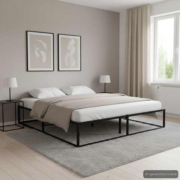 vidaXL Estructura de cama sin colchón metal negro 200x200 cm