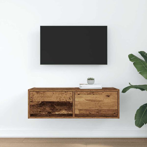 vidaXL Mueble para TV madera contrachapada envejecida 80x31x25,5 cm