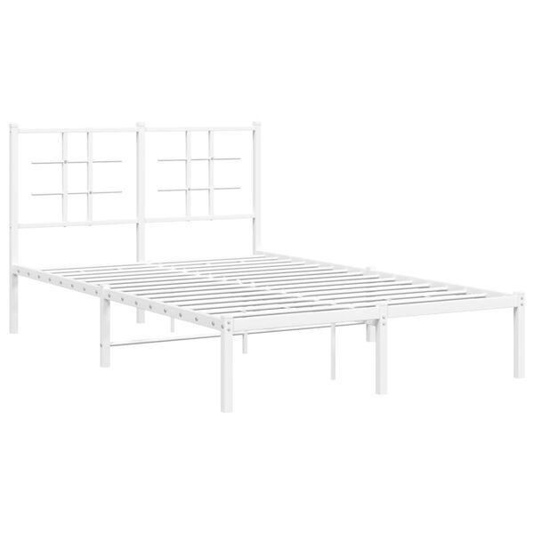 vidaXL Estructura cama sin colchón con cabecero metal blanco 120x200cm