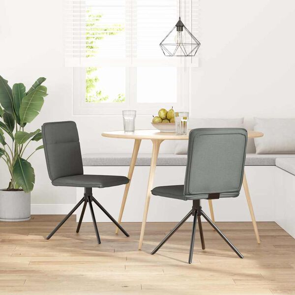 vidaXL Sillas de comedor 2 unidades tela gris oscuro