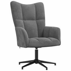 vidaXL Sill&oacute;n de relax de terciopelo gris oscuro