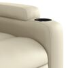 vidaXL Sill&oacute;n reclinable el&eacute;ctrico de cuero sint&eacute;tico crema